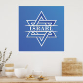 Israël ster van David vlag Poster (Keuken)