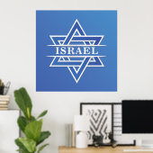 Israël ster van David vlag Poster (Thuiskantoor)