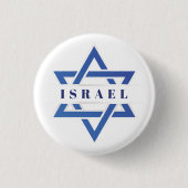Israël ster van David vlag Ronde Button 3,2 Cm (Voorkant)