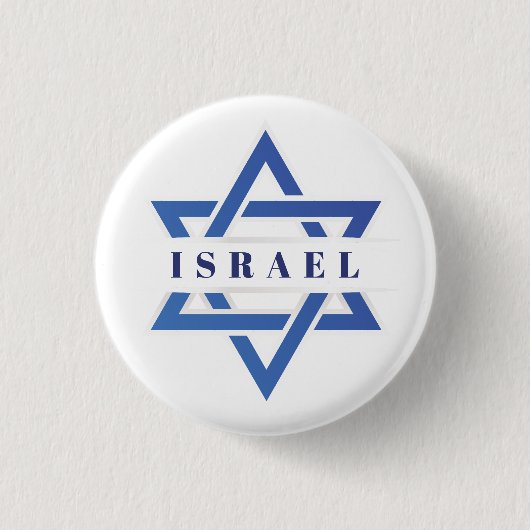 Israël ster van David vlag Ronde Button 3,2 Cm (Voorkant)