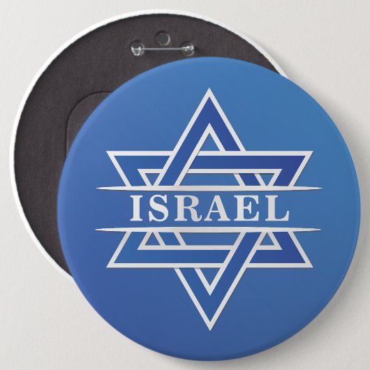 Israël ster van David vlag Ronde Button 6,0 Cm (Voorkant /achterkant)