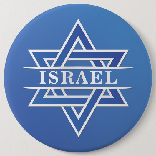 Israël ster van David vlag Ronde Button 6,0 Cm (Voorkant)