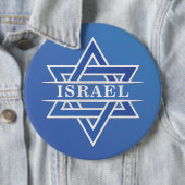 Israël ster van David vlag Ronde Button 6,0 Cm (In situ)