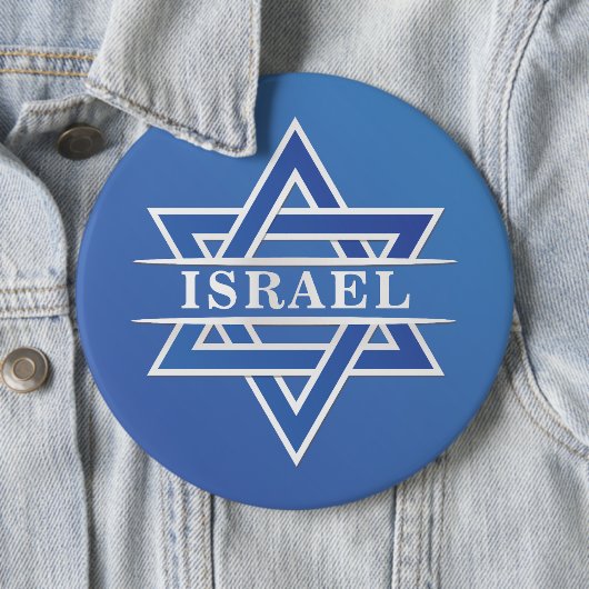 Israël ster van David vlag Ronde Button 6,0 Cm (In situ)