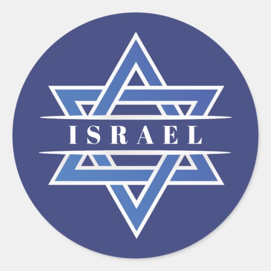 Israël ster van David vlag Ronde Sticker (Voorkant)