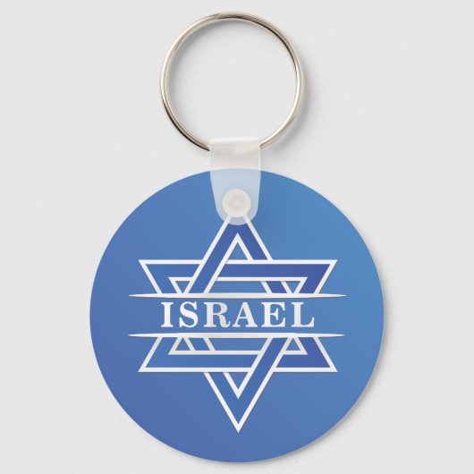 Israël ster van David vlag Sleutelhanger (Voorkant)