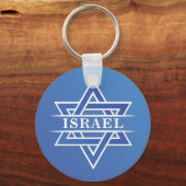 Israël ster van David vlag Sleutelhanger (Voorkant)