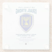 Israël sterk - Am Yisrael Chai Glazen Onderzetter (Achterkant)