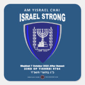Israël sterk - Am Yisrael Chai Vierkante Sticker (Voorkant)