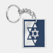 Israël sterke vlag sleutelhanger (Voorkant Links)