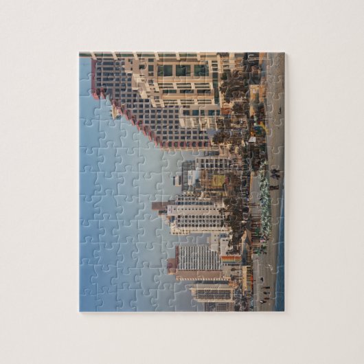 Israël, Tel Aviv, beachfront, hotels, schemering Legpuzzel (Verticaal)