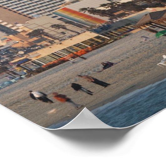 Israël, Tel Aviv, beachfront, hotels, schemering Poster (Hoek)