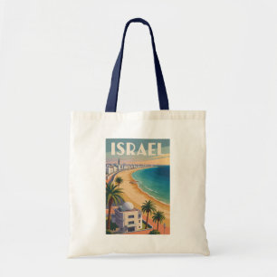 Israël Tel Aviv Illustratie Reis Kunst Vintage Tote Bag