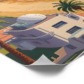 Israel Tel Aviv Illustration Travel Art Vintage Poster (Hoek)