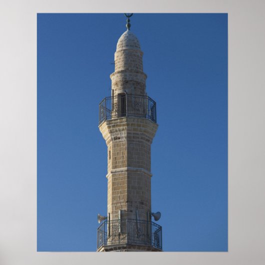 Israël, Tel Aviv, Jaffa, moskee minaret Poster (Voorkant)