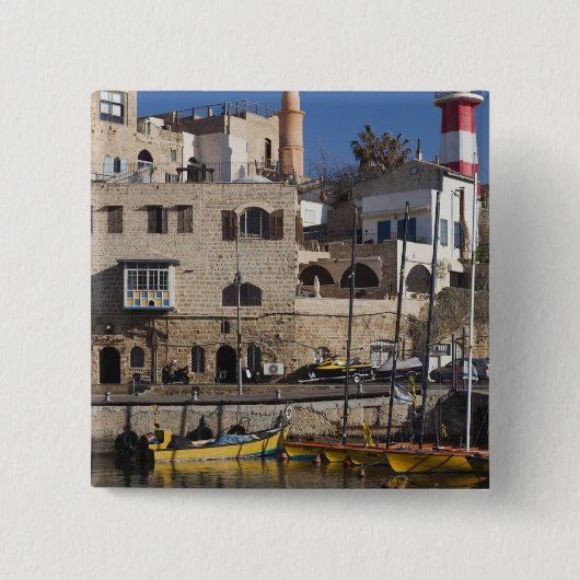 Israël, Tel Aviv, Jaffa, oude haven Jaffa Vierkante Button 5,1 Cm (Voorkant)