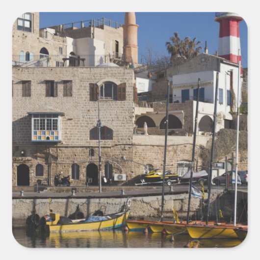 Israël, Tel Aviv, Jaffa, oude haven Jaffa Vierkante Sticker (Voorkant)