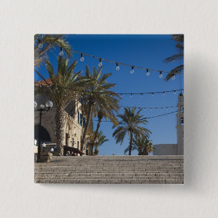 Israël, Tel Aviv, Jaffa, trap, Old Jaffa Vierkante Button 5,1 Cm