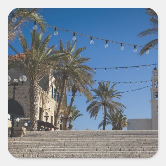 Israël, Tel Aviv, Jaffa, trap, Old Jaffa Vierkante Sticker (Voorkant)