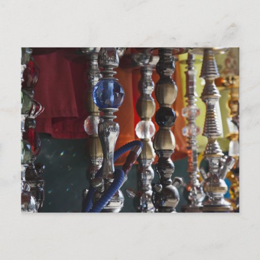 Israël, Tel Aviv, Jaffa, waterpijpen in de schaaps Briefkaart (Voorkant)