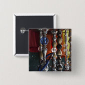 Israël, Tel Aviv, Jaffa, waterpijpen in de schaaps Vierkante Button 5,1 Cm (Voorkant /achterkant)