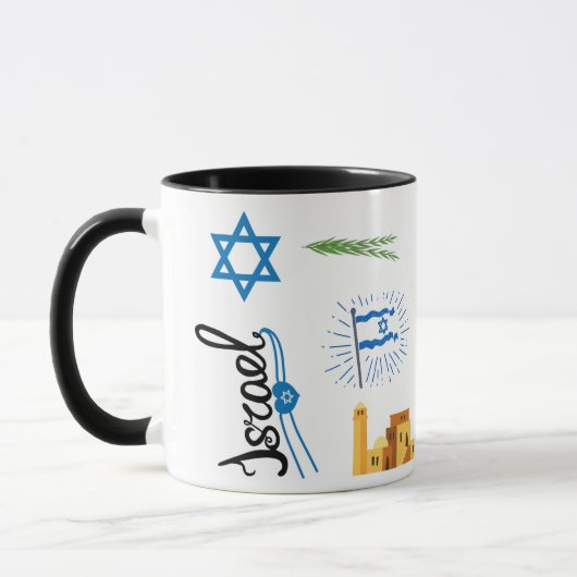 Israel Themed Coffee Mug, Jerusalem Travel Mug Mok (Links)