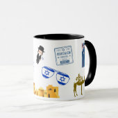 Israel Themed Coffee Mug, Jerusalem Travel Mug Mok (Voorkant rechts)
