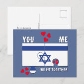 Israël Tu B'Av WE PAssen SAMEN Valentijnskoppel Briefkaart (Voorkant / Achterkant)