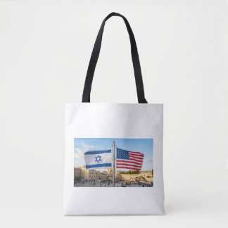 Israël USA Vlaggen Jeruzalem Westelijke Muur Boods Tote Bag