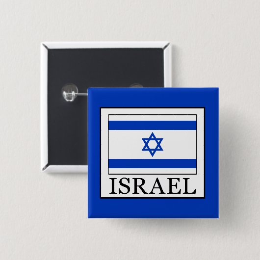 Israël Vierkante Button 5,1 Cm (Voorkant /achterkant)