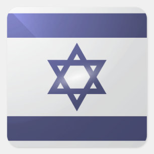 Israël vierkante glossy vlag sticker