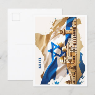 Israel Vintage Travel Illustration Briefkaart