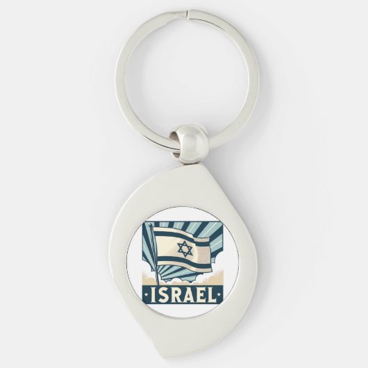 Israel Vintage Travel Poster Sleutelhanger (Voorkant)