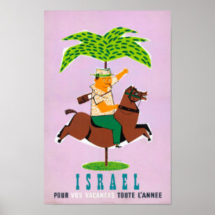 Israel Vintage Travel Poster teruggezet