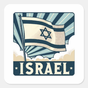 Israel Vintage Travel Poster Vierkante Sticker