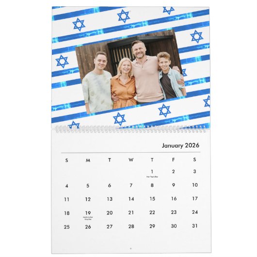 Israël Vlag לוח שנה 2026 Amerikaans Joods Kalender (Jan 2026)