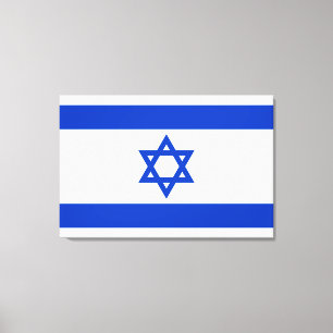 Israël vlag blauw en wit modern patriottisch canvas afdruk
