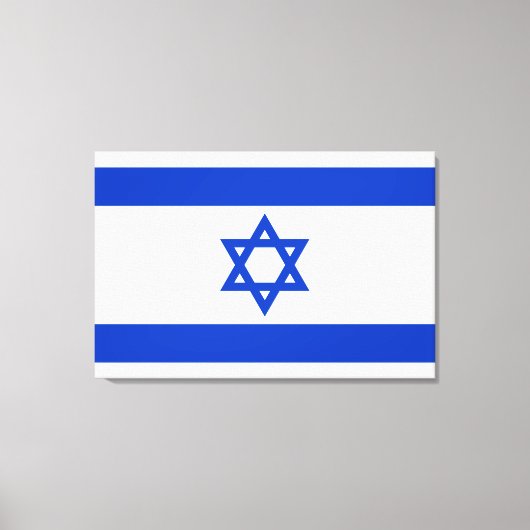 Israël vlag blauw en wit modern patriottisch canvas afdruk (Voorkant)