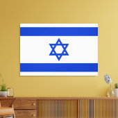 Israël vlag blauw en wit modern patriottisch canvas afdruk (Insitu (Woonkamer))