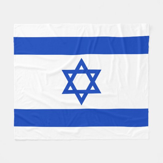 Israël vlag blauw en wit modern patriottisch fleece deken (Voorkant (Horizontaal))