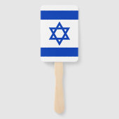 Israël vlag blauw en wit modern patriottisch handwaaier (Achterkant)