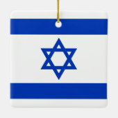 Israël vlag blauw en wit modern patriottisch keramisch ornament (Achterkant)