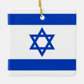 Israël vlag blauw en wit modern patriottisch keramisch ornament (Voorkant)