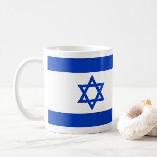 Israël vlag blauw en wit modern patriottisch koffiemok
