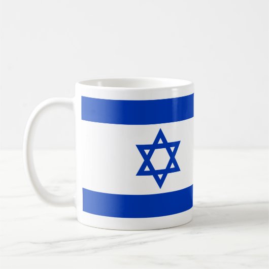 Israël vlag blauw en wit modern patriottisch koffiemok (Links)