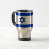 Israël vlag blauw en wit modern patriottisch reisbeker (Voorkant links)
