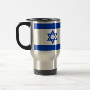 Israël vlag blauw en wit modern patriottisch reisbeker