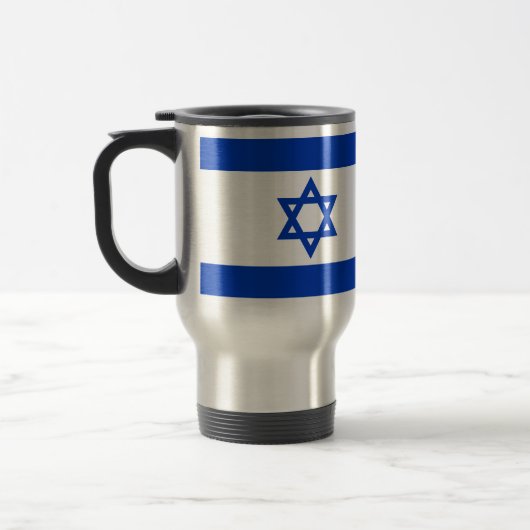 Israël vlag blauw en wit modern patriottisch reisbeker (Links)