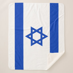 Israël vlag blauw en wit modern patriottisch sherpa deken