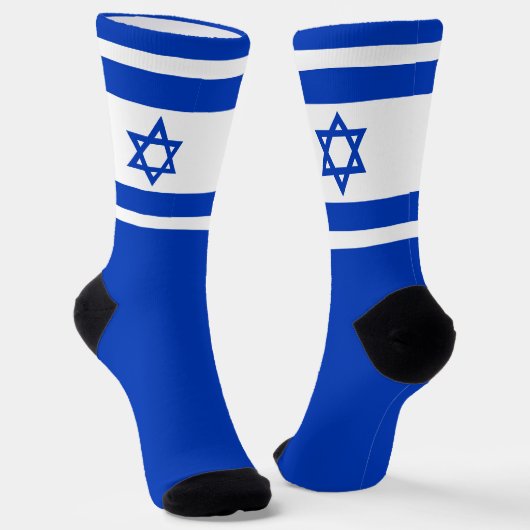 Israël vlag blauw en wit modern patriottisch sokken (Gebogen)
